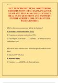 NCC ELECTRONIC FETAL MONITORING  CERTIFICATION &lpar;EFM&rpar; EXAM&comma; PRACTICE  EXAM AND TEST BANK 2025 &vert; ACCURATE  REAL EXAM QUESTIONS AND ANSWERS &vert;  EXPERT VERIFIED FOR GUARANTEED  PASS &vert; GRADED A 