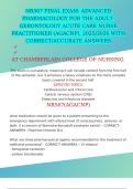 NR567 FINAL EXAM&colon; ADVANCED PHARMACOLOGY FOR THE ADULT-GERONTOLOGY ACUTE CARE NURSE PRACTITIONER &lpar;AGACNP&rpar;&comma; 2025&sol;2026 WITH CORRECT&sol;ACCURATE ANSWERS