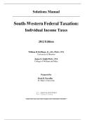 Solution Manual For South Western Federal Tazation Individual Income Taxes 2012 Edition by William H&period; Hoffman James E&period; Smith Chapter 1-15