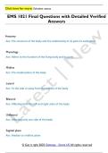 EMS 1021 Final Questions with Detailed Verified  Answers