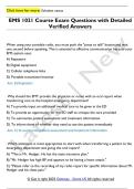 EMS 1021 Course Exam Questions with Detailed  Verified Answers