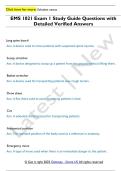 EMS 1021 Exam 1 Study Guide Questions with  Detailed Verified Answers