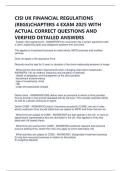CISI UK FINANCIAL REGULATIONS  &lpar;REGS&rpar;CHAPTERS 4 EXAM 2025 WITH  ACTUAL CORRECT QUESTIONS AND  VERIFIED DETAILED ANSWERS