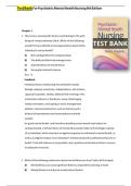 Test Bank For Psychiatric Mental Health Nursing&comma; 9th Edition by Sheila L&period; Videbeck All Chapters 1-24 LATEST