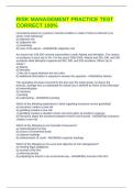 RISK MANAGEMENT PRACTICE TEST CORRECT 100&percnt;