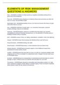ELEMENTS OF RISK MANAGEMENT QUESTIONS & ANSWERS
