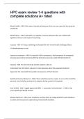 HPC exam review 1-4 questions with complete solutions A&plus; rated