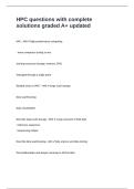 HPC questions with complete solutions graded A&plus; updated
