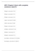 HPC Chapter 6 Quiz with complete solutions rated A&plus;