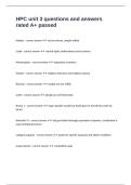 HPC unit 3 questions and answers rated A&plus; passed