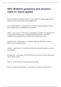 HPC Midterm questions and answers rated A&plus; latest update