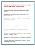 Pathogenic Microbiology Aretakis Lecture Exam ch&period; 1-5 questions with verified detailed answers