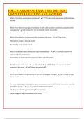 HALL MARK FINAL EXAM &vert; BSN 2025-2026 &vert; C0MPLETE QUESTIONS AND ANSWERS