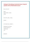 Pathogenic Microbiology Introduction &lpar;Exam I Material&rpar; questions with verified detailed answers 