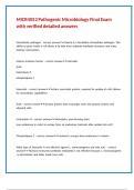 MICR4053 Pathogenic Microbiology Final Exam with verified detailed answers