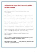 Nail Tech State Board Final Exam with verified detailed answers 
