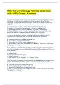 HESI RN Gerontology Practice Questions with 100&percnt; Correct Answers 