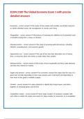 ECON 2100 The Global Economy Exam 1 with precise detailed answers 