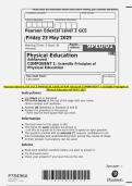 Pearson Edexcel Level 3 GCE PHYSICAL EDUCATION Advanced COMPONENT 1&colon; Scientific Principles of Physical Education QP MAY 2025