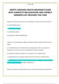 NORTH CAROLINA HEALTH INSURANCE EXAM WITH COMPLETE 400 QUESTIONS AND CORRECT ANSWERS JUST RELEASED THIS YEAR 