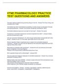 VTNE PHARMACOLOGY PRACTICE TEST QUESTIONS AND ANSWERS 