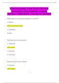Pharmacology Final Exam Review Questions and Answers &vert; Latest Version &vert; 2025&sol;2026 &vert; Correct & Verified