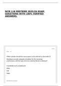 NCM 118 MIDTERM 2025&sol;26 EXAM QUESTIONS WITH 100&percnt; VERIFIED ANSWERS&period;
