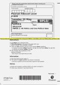 Pearson Edexcel Level 3 GCE POLITICS Advanced PAPER 1&colon; UK Politics and Core Political Ideas QP MAY 2025