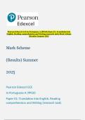 Pearson Edexcel GCE In Portuguese A &lpar;9PG0&rpar; Paper 01&colon; Translation into English&comma; Reading comprehension and Writing &lpar;research task&rpar; Mark Scheme &lpar;Results&rpar; Summer 2025