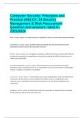  Computer Security&colon; Principles and Practice &lpar;4th&rpar; Ch&period; 14 Security Management & Risk Assessment Question and answers rated A&plus; 2025&sol;2026