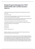 Rental Property Management TEST QUESTIONS with verified answers rated A&plus;