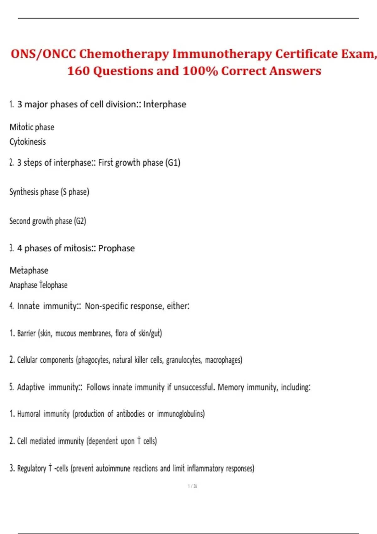 ONS/ONCC Chemotherapy and Immunotherapy Certificate Exam – 160 ...