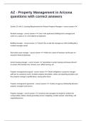 AZ - Property Management in Arizona questions with correct answers