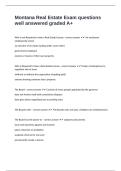 Montana Real Estate Exam questions well answered graded A&plus;