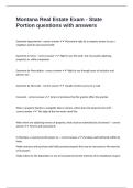 Montana Real Estate Exam - State Portion questions with answers