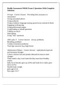 Health Assessment NR302 Exam 1 Questions With Complete Solutions