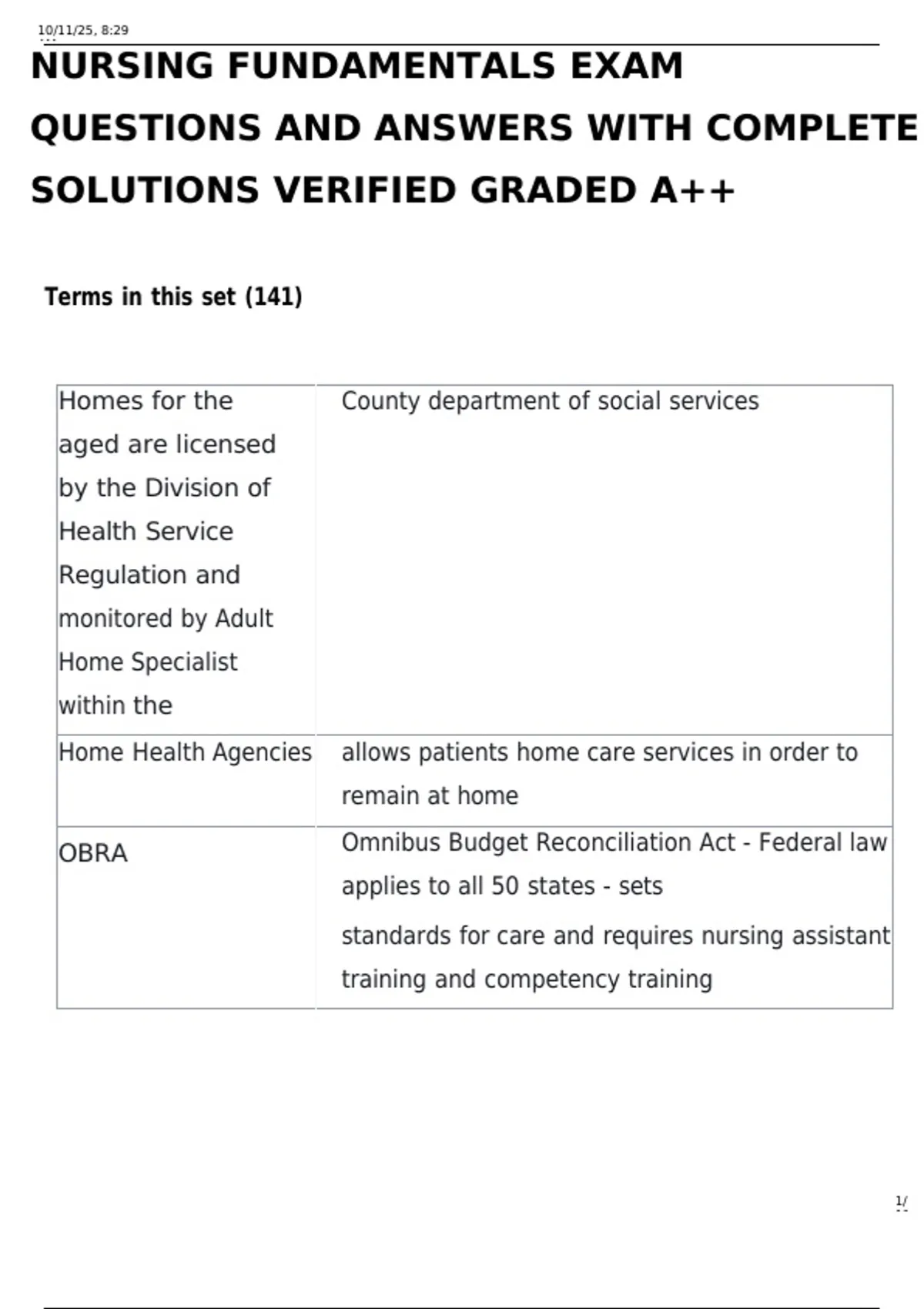 Nursing Fundamentals Exam Questions and Answers (2025/2026) | Complete ...