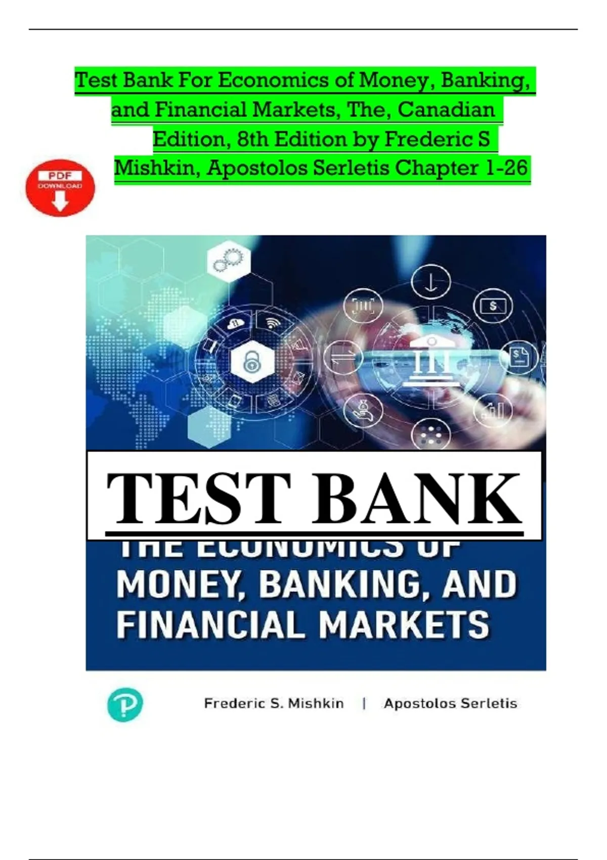 TEST BANK for Economics of Money, Banking & Financial Markets (Canadian ...
