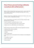 Fitour Primary personal training certification course Exam with verified detailed answers 