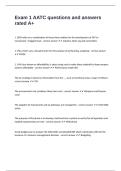 Exam 1 AATC questions and answers rated A&plus;