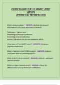 PMHNP EXAM REPORTED NEWEST&lowbar;LATEST&lowbar;VERSION&lowbar;UPDATED&lowbar;AND&lowbar;REVISED