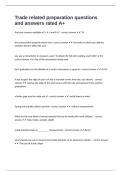 Trade related preparation questions and answers rated A&plus;