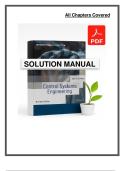 Solutions Manual for Control Systems Engineering&comma; International Adaptation &ndash; 8th Edition by Norman S&period; Nise &vert; Complete Verified Answers