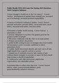 Public Health NUR 329 Exam One Spring 2025 Questions With Complete Solutions