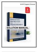 Solutions Manual for Radiation Detection and Measurement&comma; 4th Edition by Glenn F&period; Knoll &vert; Complete Verified Problem Solutions