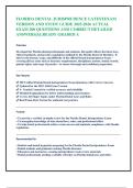 FLORIDA DENTAL JURISPRUDENCE LATESTEXAM  VERSION AND STUDY GUIDE 2025-2026 ACTUAL  EXAM 200 QUESTIONS AND CORRECT DETAILED ANSWERS&vert;ALREADY GRADED A  