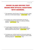 RHODE ISLAND DRIVING TEST  BRAND NEW OFFICIAL QUESTIONS  WITH ANSWERS&period;