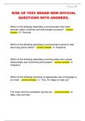 RISE UP TEST BRAND NEW OFFICIAL  QUESTIONS WITH ANSWERS&period; 