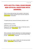 RITE AID PTU&colon; FINAL EXAM BRAND  NEW OFFICIAL QUESTIONS WITH  ANSWERS&period; 