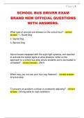 SCHOOL BUS DRIVER EXAM  BRAND NEW OFFICIAL QUESTIONS  WITH ANSWERS&period; 